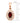 Red gold pendant with cubic zirconia of classic design JV36906
