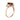 Red gold ring with cubic zirconia in classic design JV197681