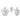 Silver earrings with cubic zirconia in minimalist style JV171833