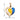 Підвіска-серце з червоного золота з жовто-блакитною емаллю 32474/01/0/490