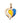 Підвіска-серце з червоного золота з жовто-блакитною емаллю 32474/01/0/490