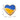 Підвіска-серце з червоного золота з жовто-блакитною емаллю 32470/01/0/490
