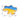 Підвіска Мапа України з червоного золота з жовто-блакитною емаллю 32471/01/0/490