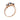 Red gold ring with sapphires in minimalism style JV57705